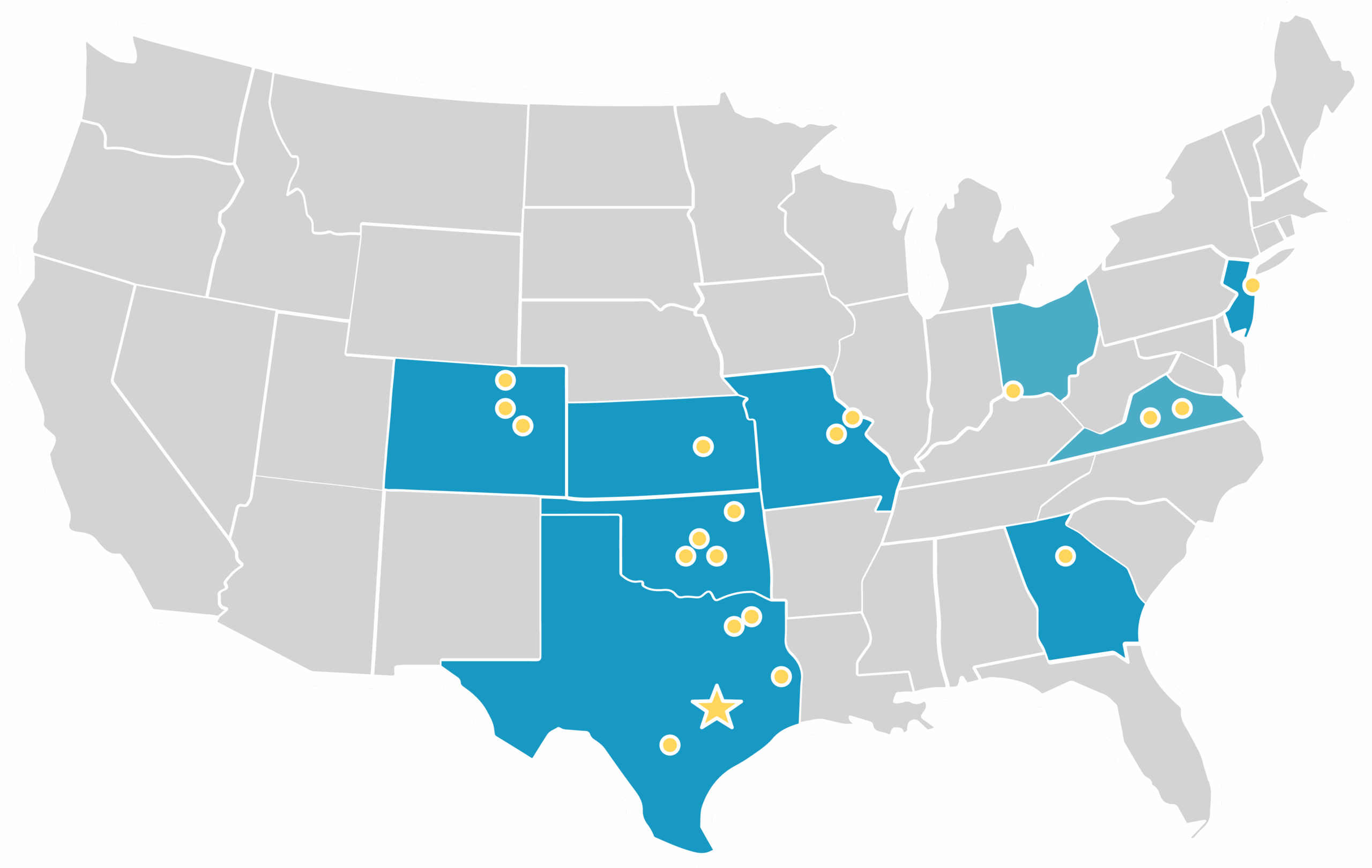 Map of Tekton Research Site Locations